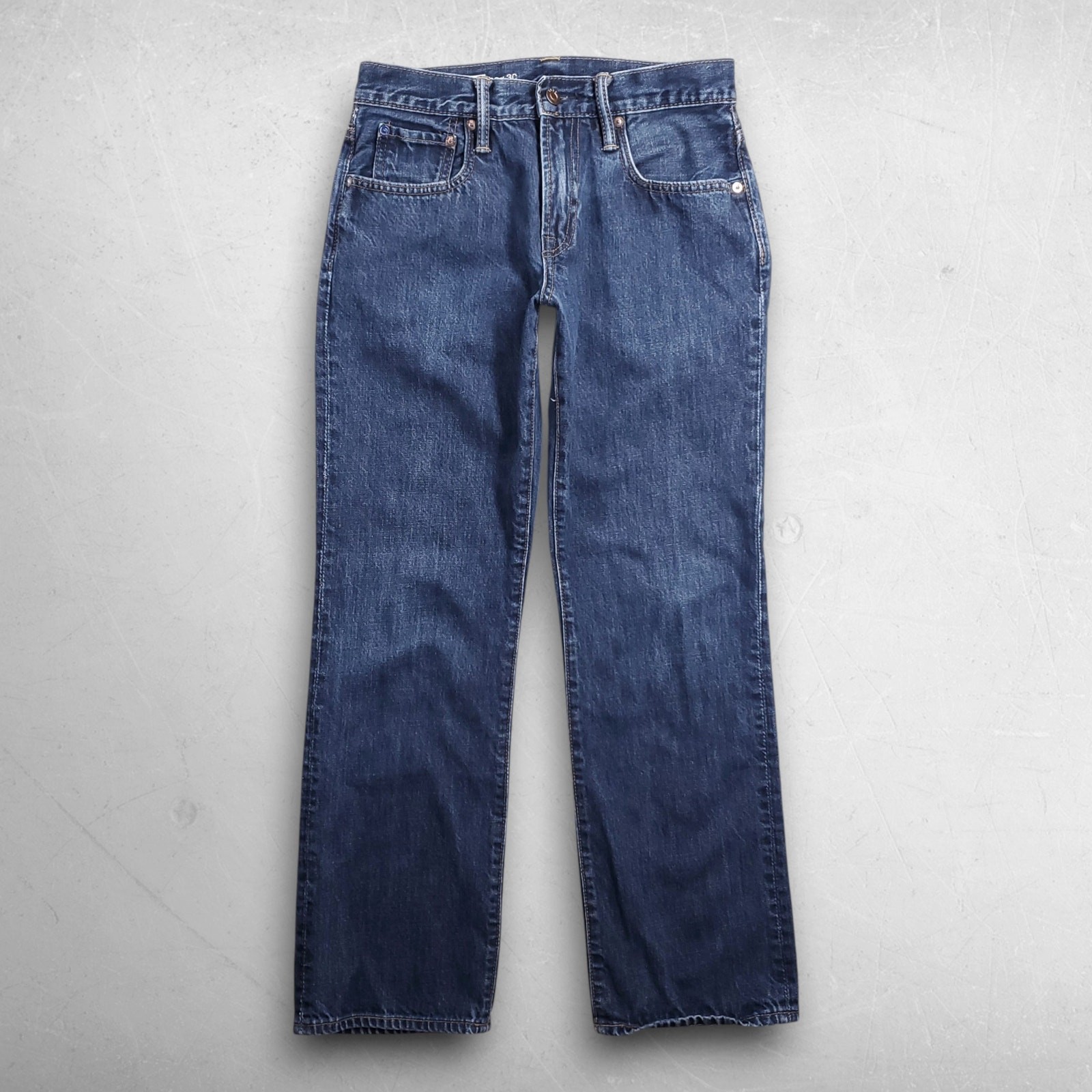 Gap 1969 Standard Jeans Mens 28×30 Blue Dark Wash Straight Leg Preppy Classic