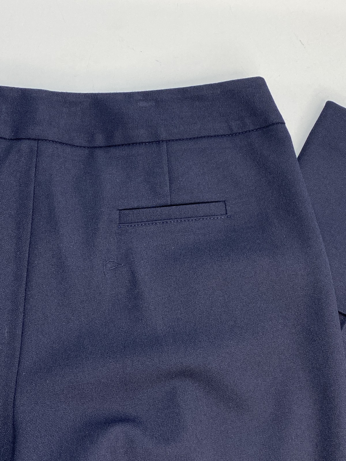 Smythe Womens Pant Deep Navy Blue Size 12 Cuffed Flood Ankle Straight Mid Rise