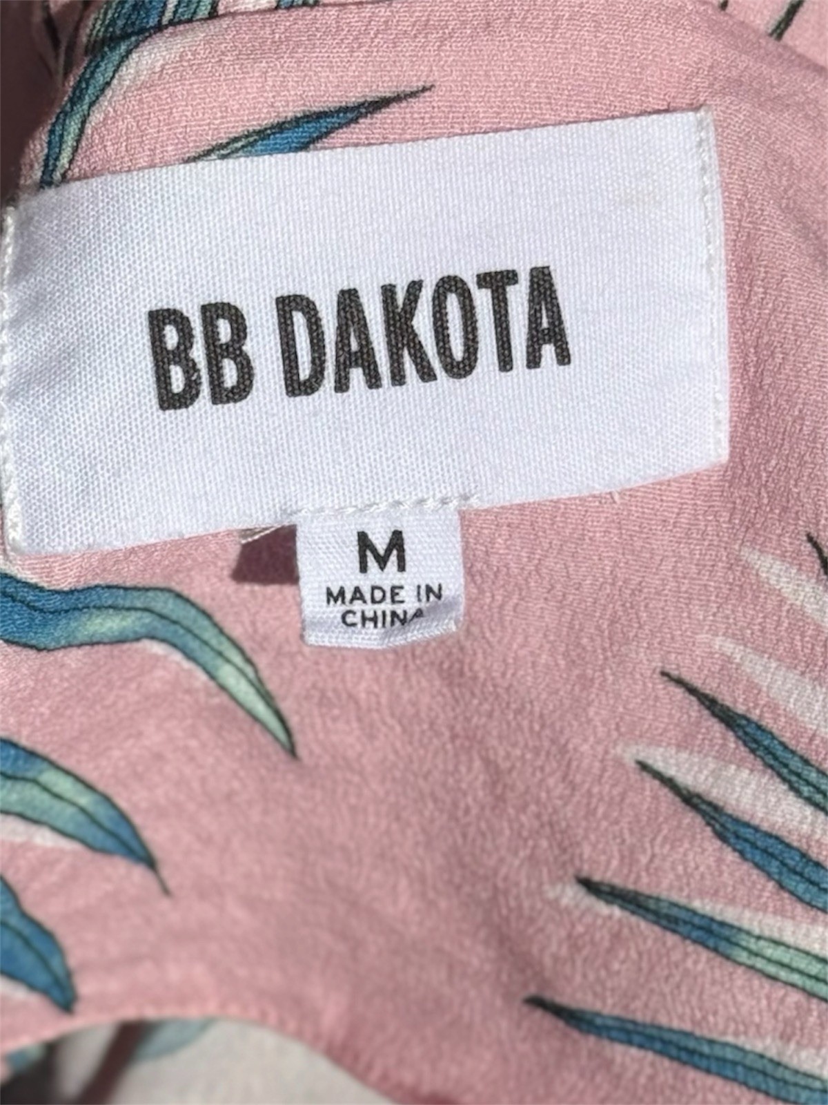 BB Dakota x Steve Madden A Palm Before A Storm Pink Blossom Bomber Jacket Medium