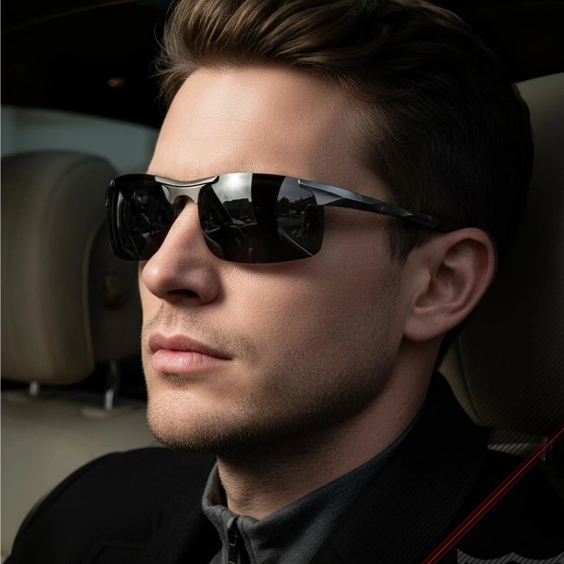 Aluminum HD Polarized Photochromic Sunglasses Men Eyewear Driving Sport Glasses
