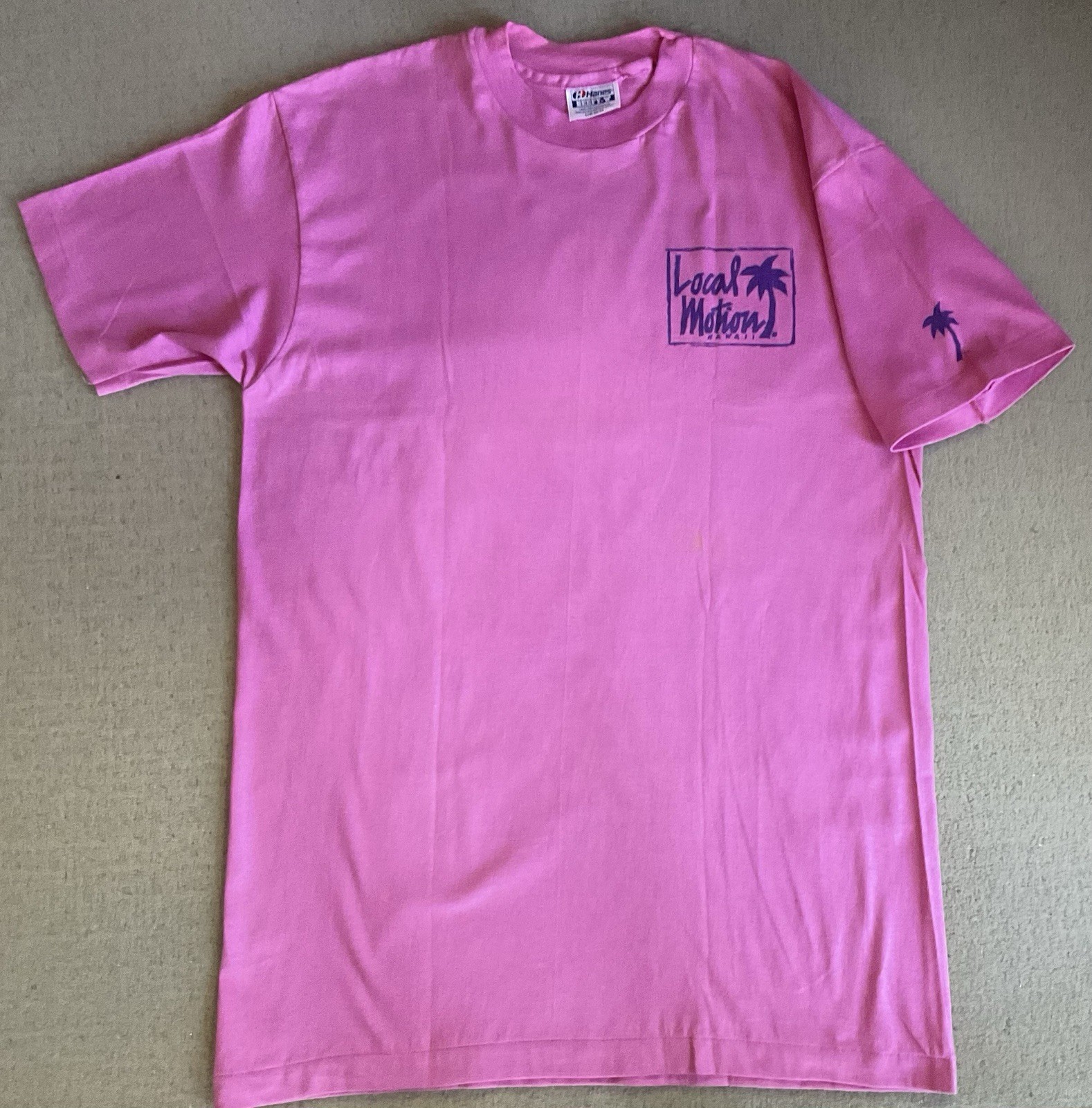 Local Motion Pink Original Logo Rare Short Sleeve Tee Men’s L