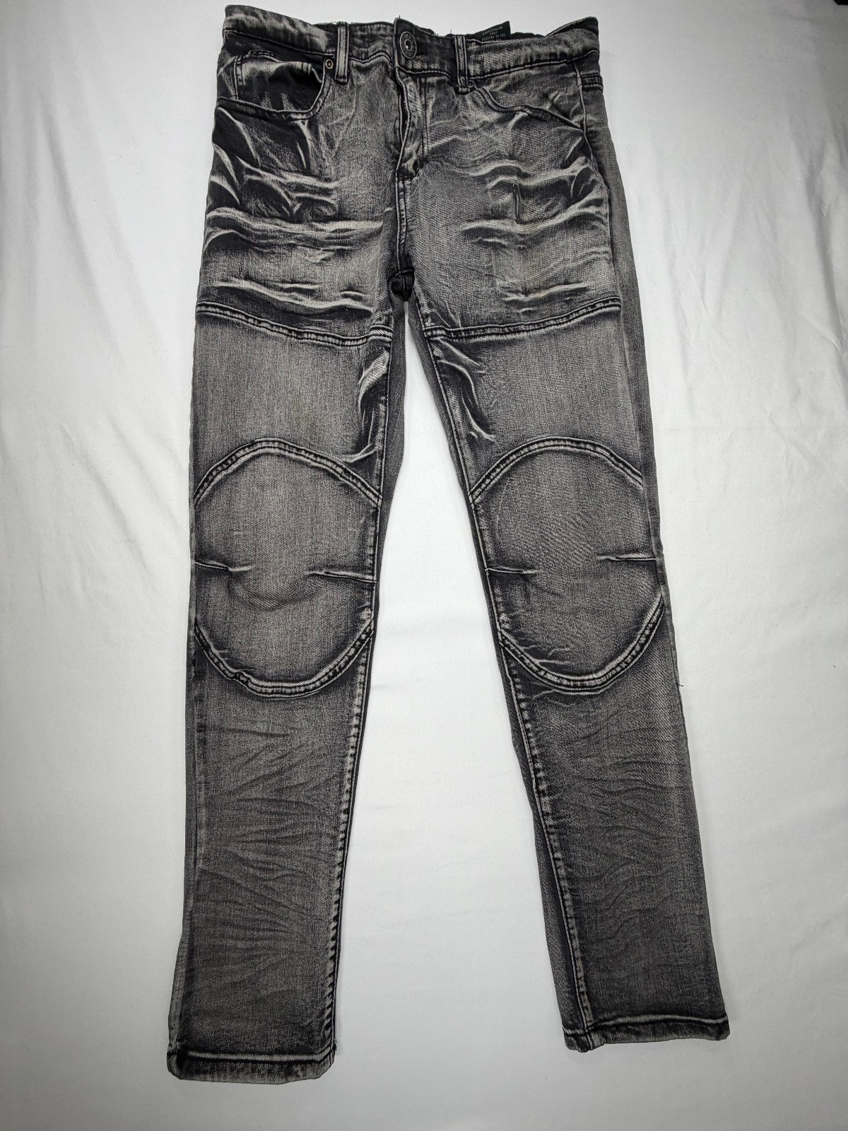 Waimea Men’s Skinny Jeans Moto Biker Acid Wash Stretch Size 34 Grey NWOT