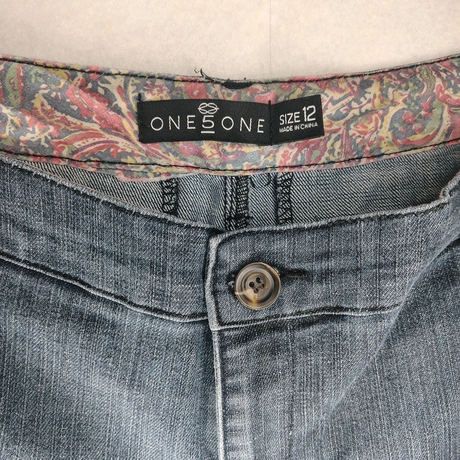 One 5 One Jean Shorts Women’s 12 Dark Wash 34×4.5″