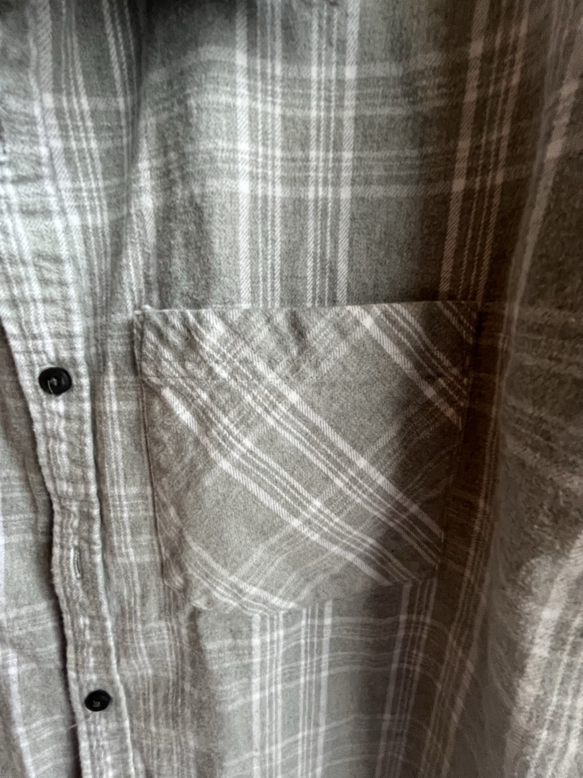 Edgar Ash Gray Plaid Flannel Shacket Sz L