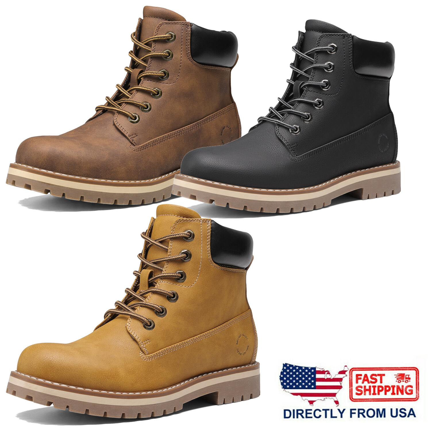 New Men’s Classic Winter Fall Boots Lace-Up Outdoor Work Boots US Size 6.5-15