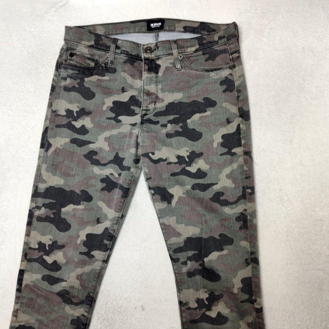 Hudson Jeans Womens 30 Green Camo Nico Midrise Ankle Skinny Camouflage Denim USA
