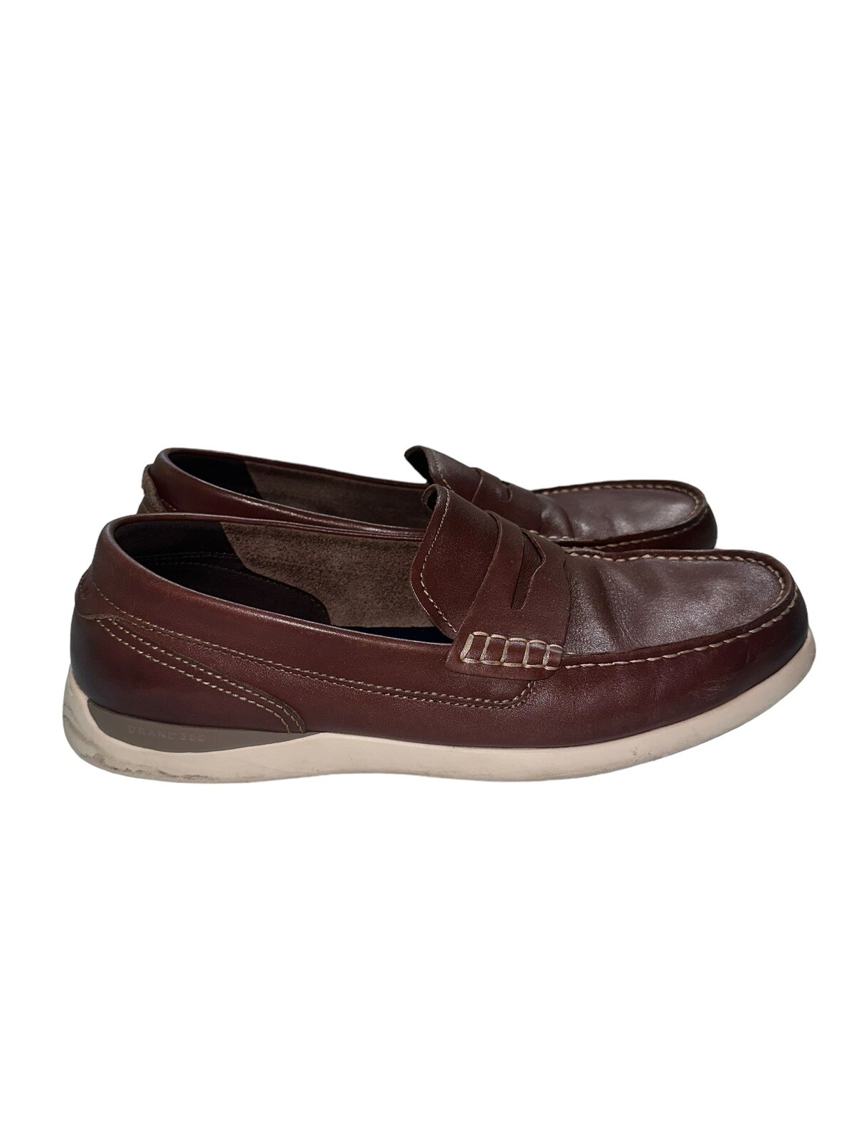 Cole Haan Size 12M Grand Atlantic C33028 Brown Penny Loafer Shoes Men