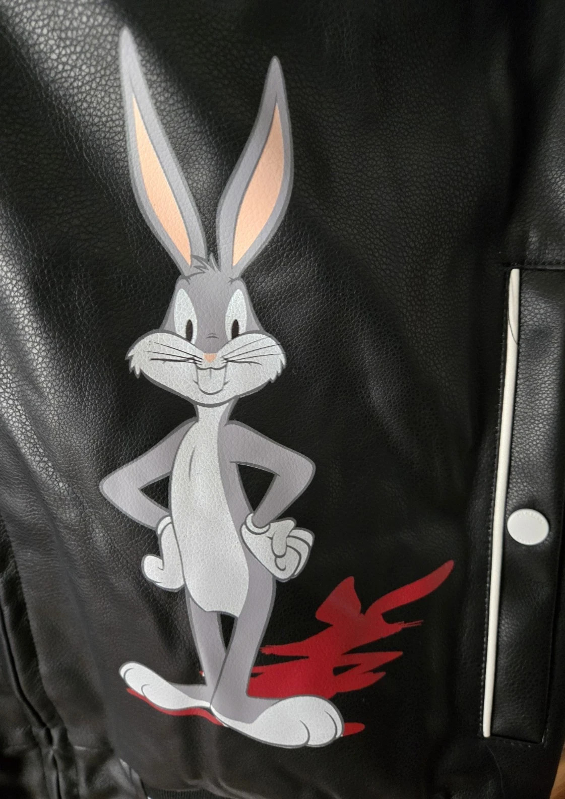 Jacket Black Varsity Bomber Members Only Small Looney Tunes Bugs Bunny NWT MO