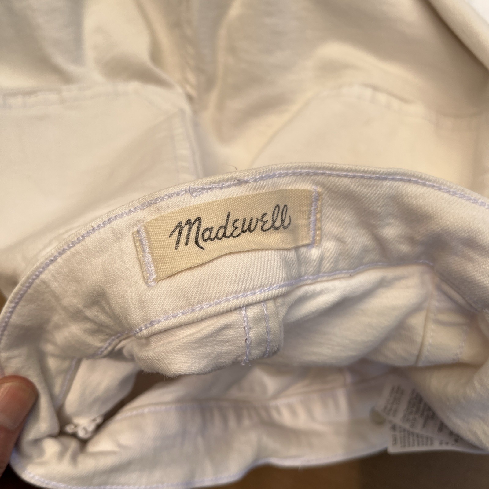 Madewell Slim Wide-Leg Crop Pants White Size 27 Button Closure Zipper Fly