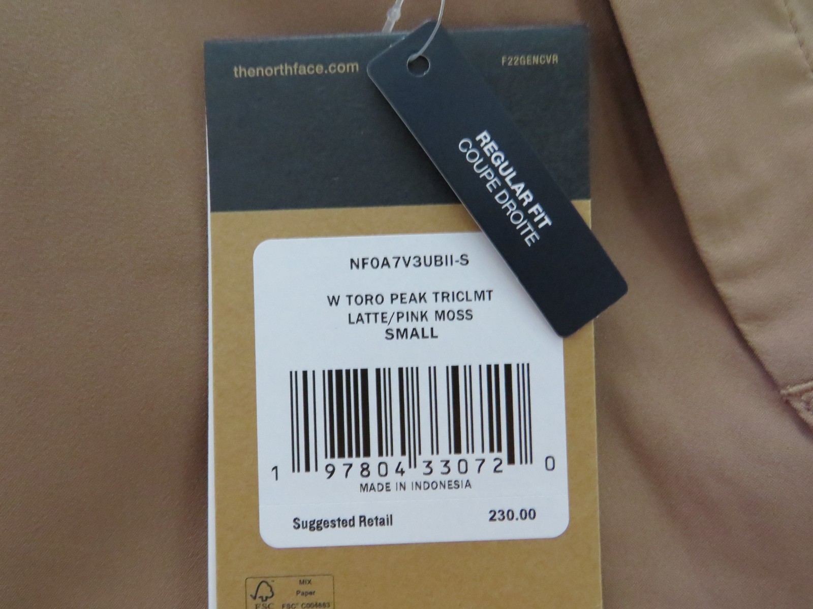 Womens The North Face Toro Peak Triclimate 3 in 1 Fleece Waterproof Jacket Latte