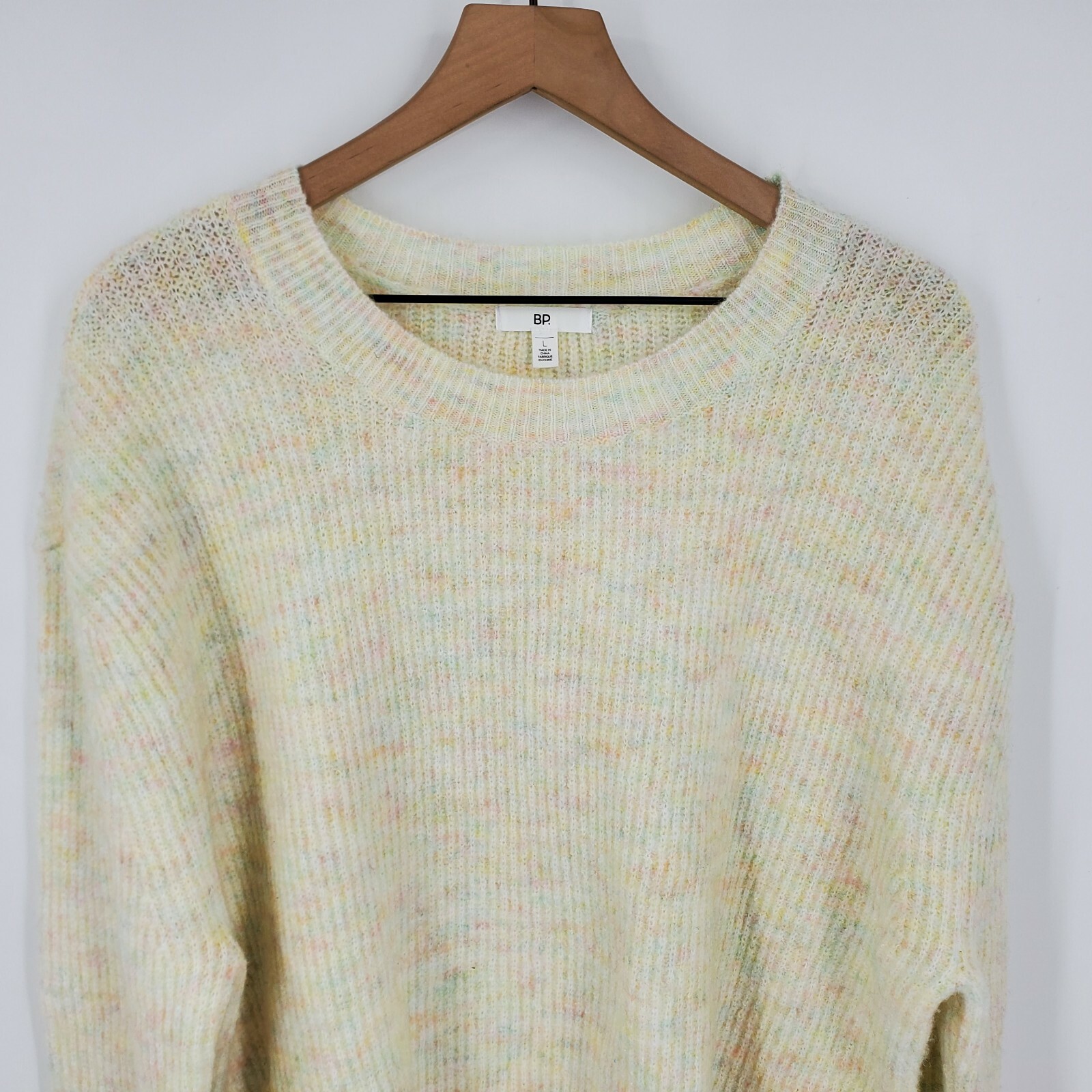 BP Nordstrom Rainbow Marl Sweater in Ivory With Poly Rainbow Size Large NWOT