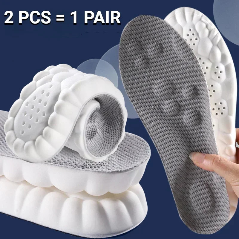 4D Massage Shoes Insoles Super Soft Latex Sports Insole for Feet Running Basket
