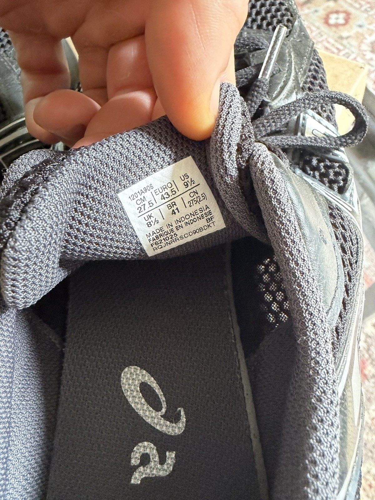 Asics Gel-1130 Black/Pure Silver Size 9.5
