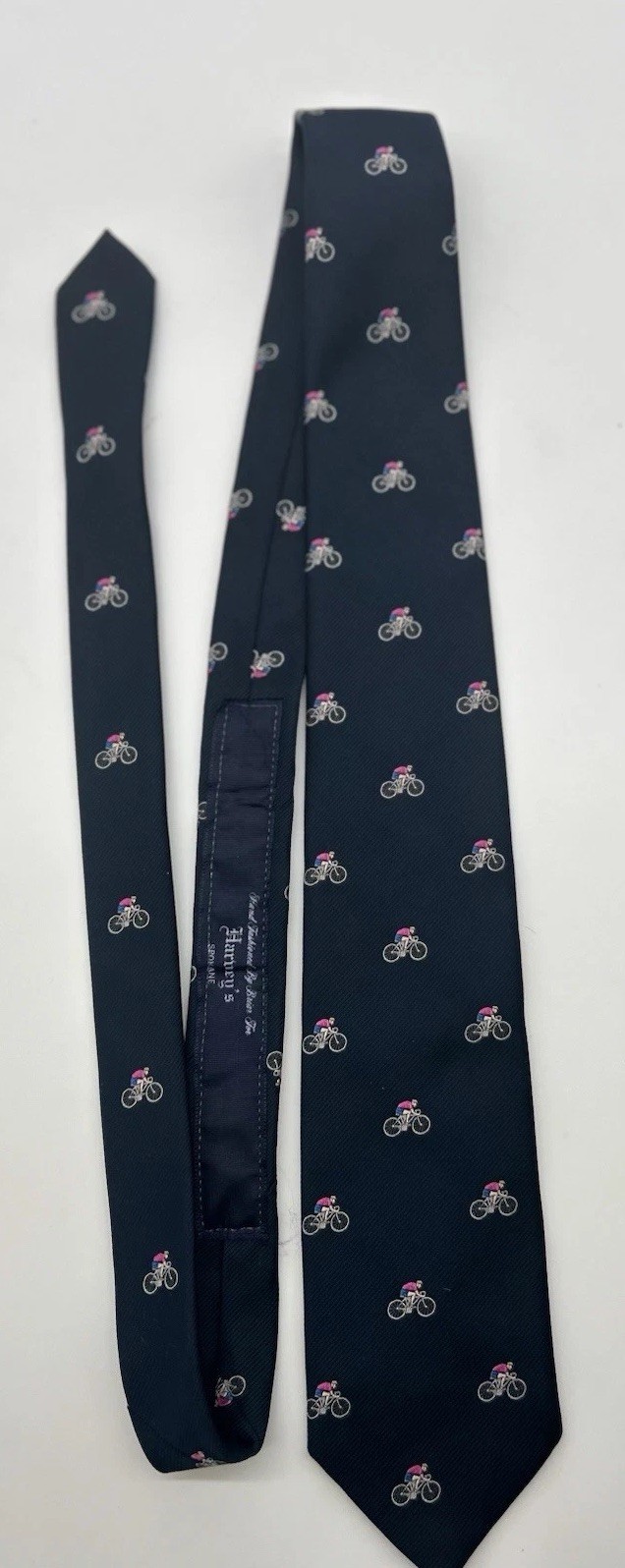Vintage Briar Bicycle Silk Blend Necktie Navy Blue Cyclist Novelty Mens Tie