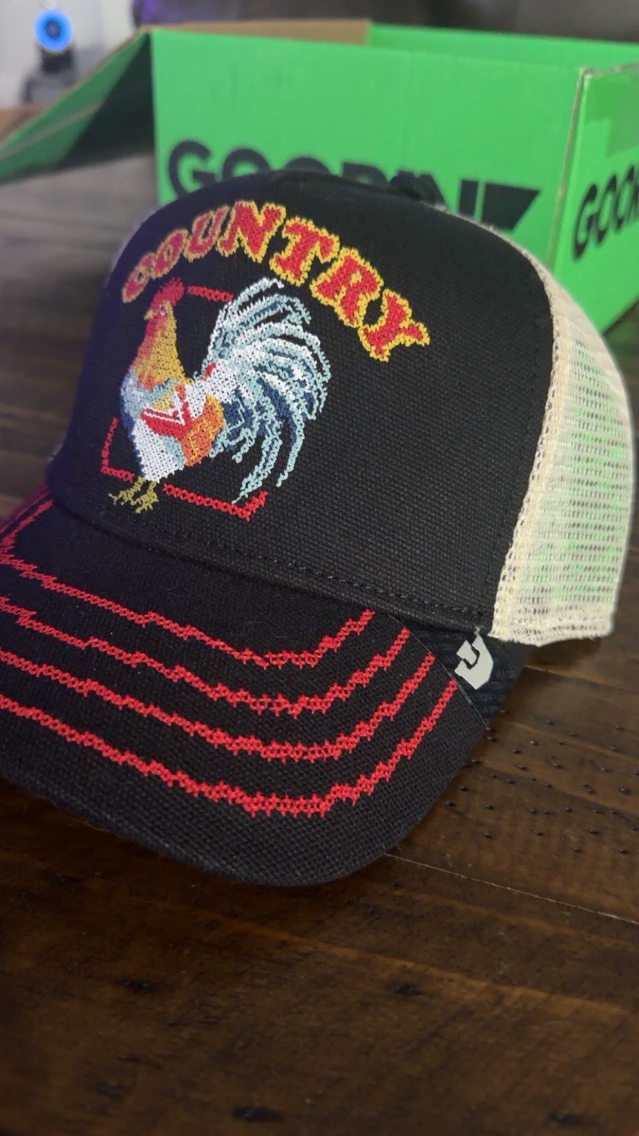 BNWT Goorin Bros “Country” Rooster SOLD OUT Friday Drop Stitching Trucker Hat