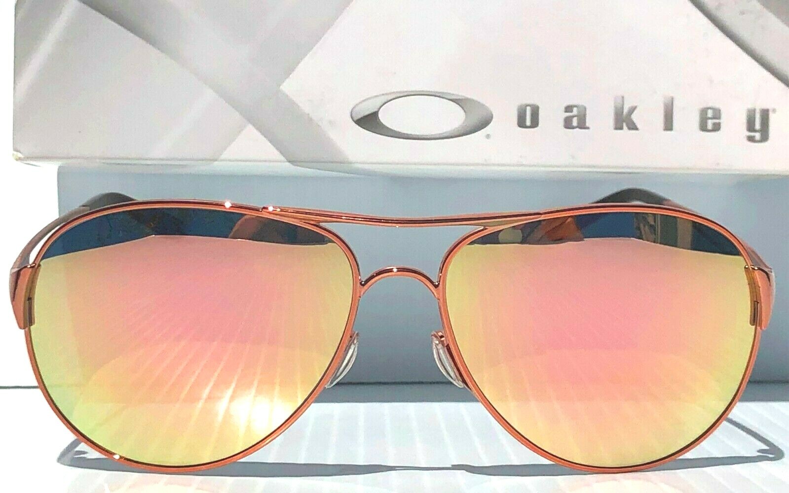 NEW* Oakley Caveat POLARIZED Galaxy Rose Gold 60mm Aviator Womens Sunglass 4054