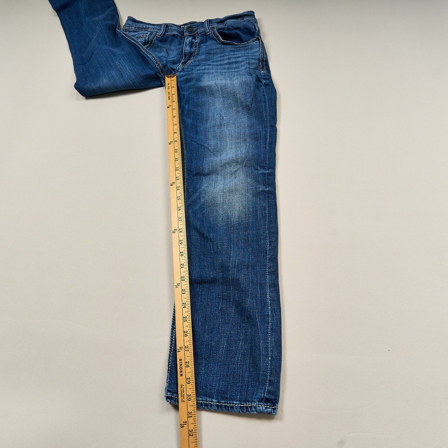 BKE Jake Straight Jeans Mens Sz 32 Blue Bootcut Cotton Stretch Denim