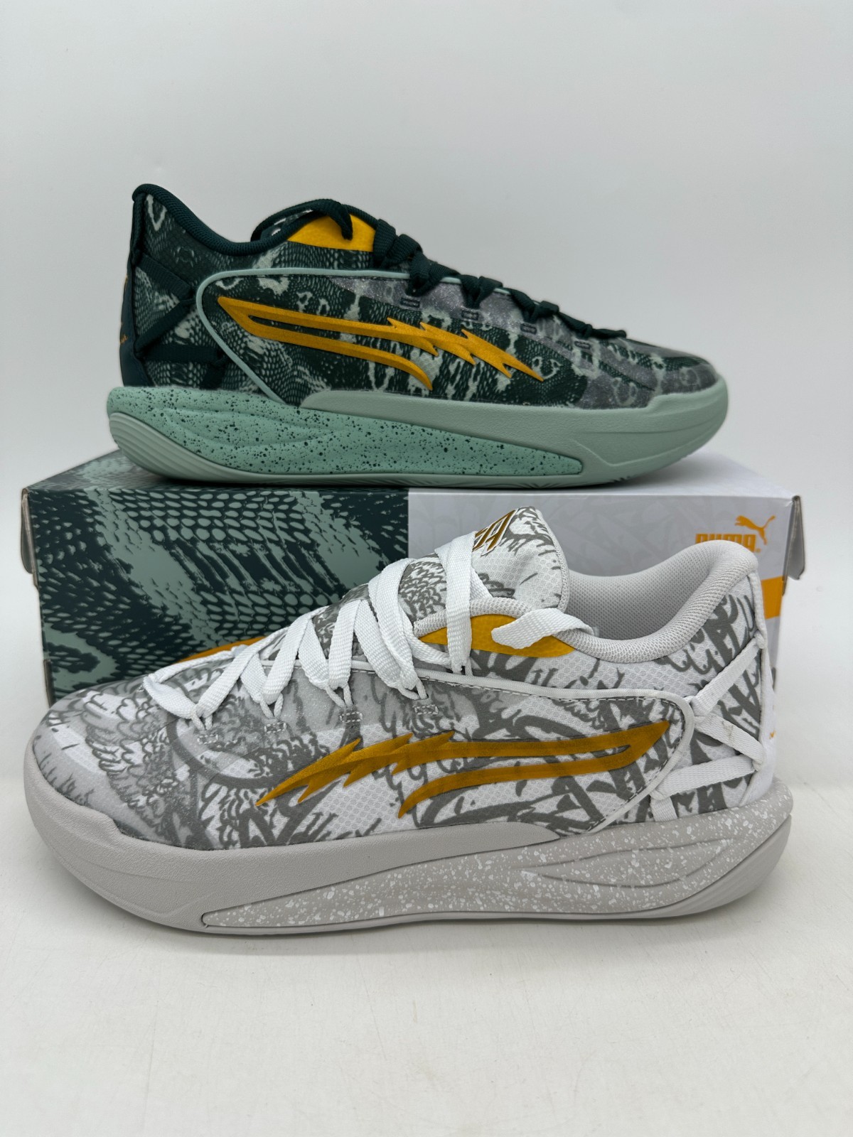Puma Stewie 4 Women’s Size 11 Mens size 9.5 White Green Athletic Shoes 312373 01