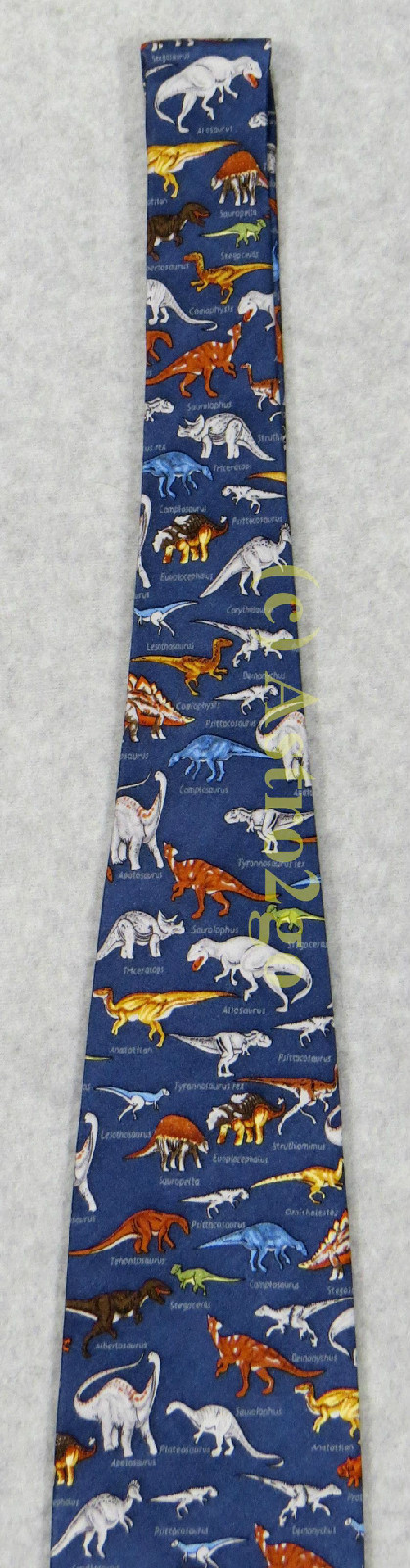 DINOSAURS W/ NAMES T REX JURASSIC PALEONTOLOGY Museum Artifacts Silk Necktie NEW