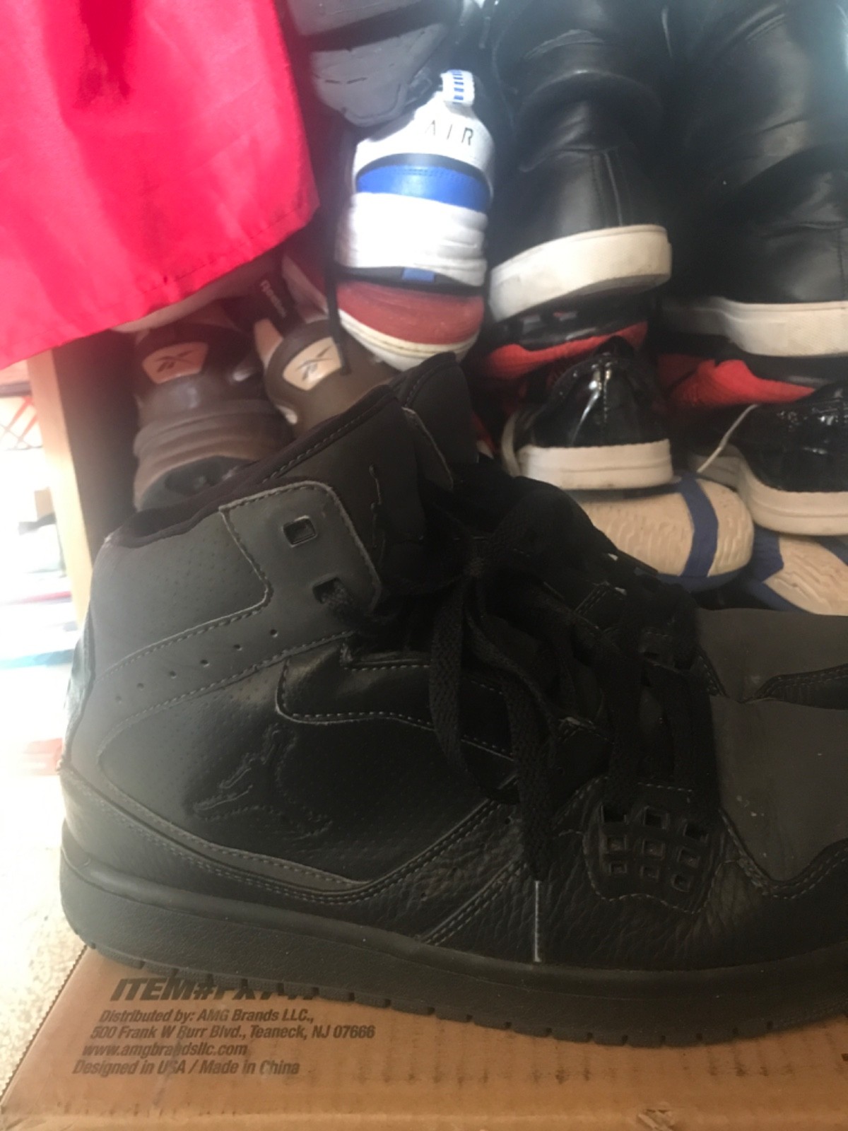 Authentic Nike Mens Air Jordan 1 Flight 372704-006 Black Basketball Shoes Sz 10