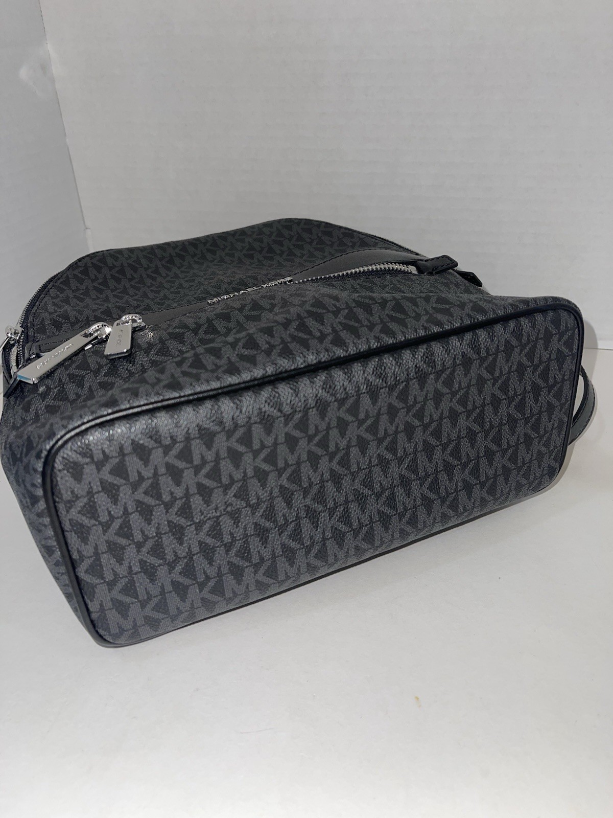 Michael Kors Kenly Medium Backpack Black Multi Color With Silver Accent
