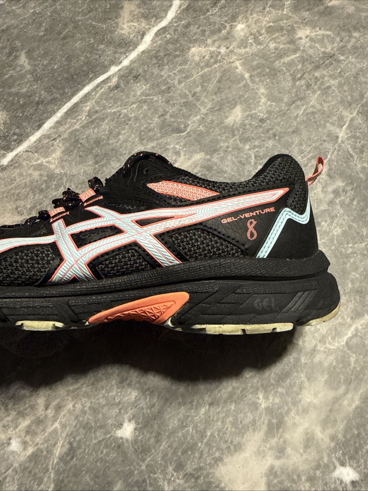 Asics Gel-Venture 8 Black Synthetic Mesh Running Sneakers Shoes Women’s Size 9