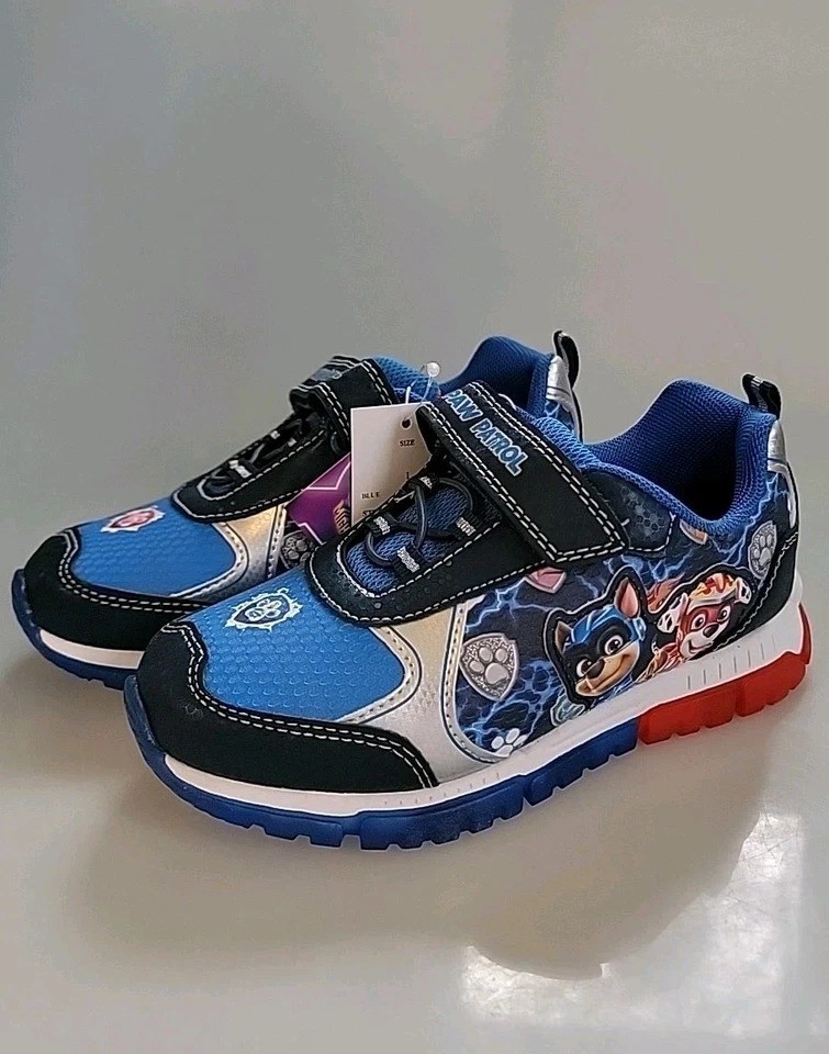 Nickelodeon PAW Patrol Boys Light Up Hook & Loop Mighty Pups Sneakers Blue/Red 1