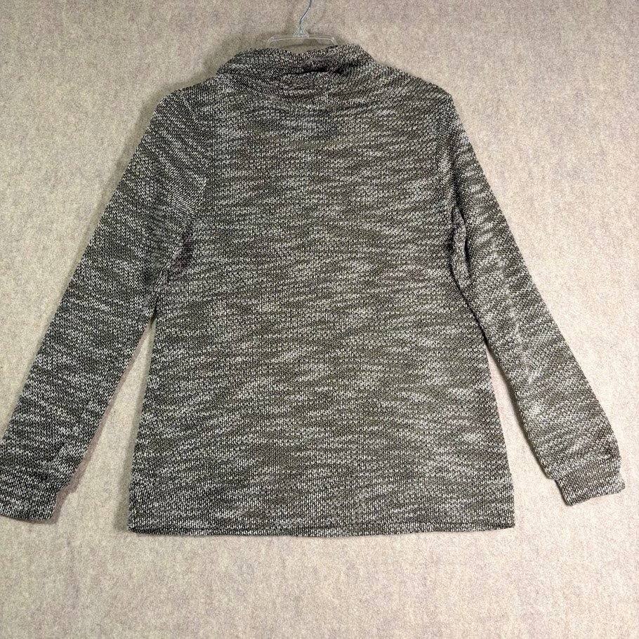 Loveappella Sweater Womens M Olive Marled Knit Cowl Neck Pocket Pullover Cozy