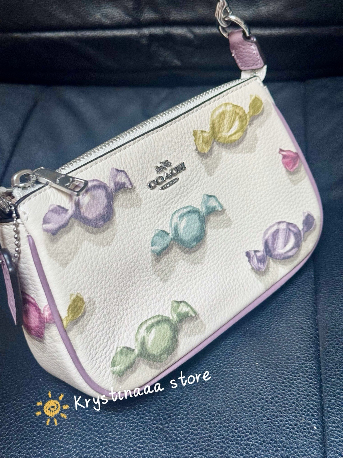 COACH Nolita 19 With Candy Print Coated Canvas & Leather Bag CDC26 Chalk/Jasmine