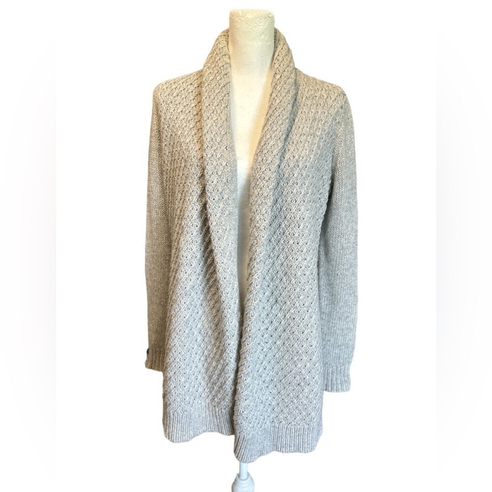 Theory Joyanne Nuvola Knit Cardigan Women’s Size Small Gray Rolled Lapel
