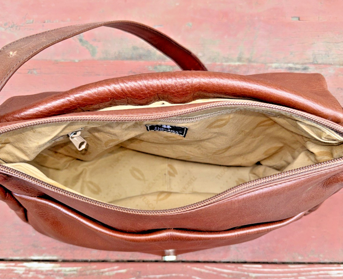Tuscan’s Brown Italian All Leather Shoulder Satchel Mailbag Saddle Bag Adustable
