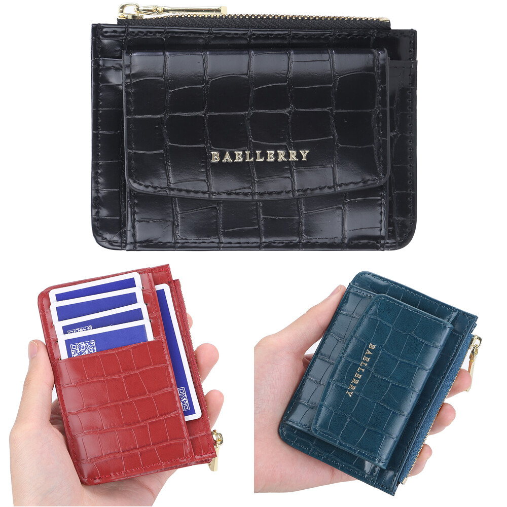 Fashion Marbling Leather Small Clutch Wallet Zipper Pocket Card Holder with Hasp