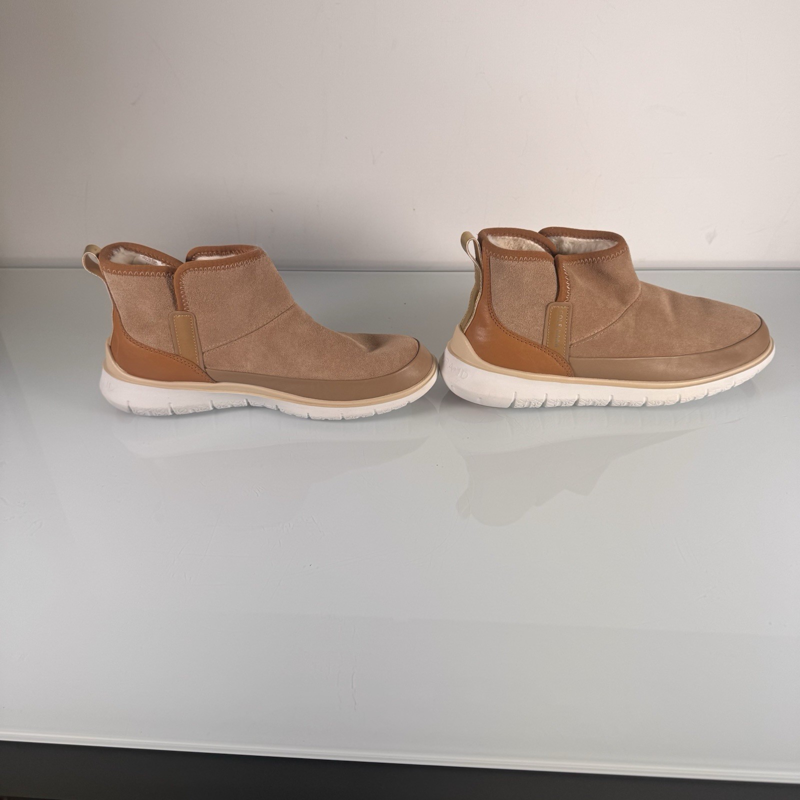 Nice Cole Haan Zero Grand Ladies Size 9.5C W22970C Tan Water, Proof, Fur Lined