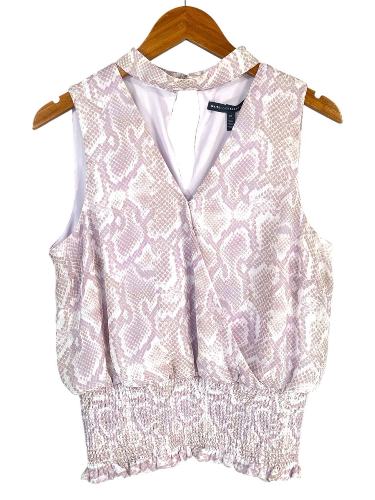 White House Black Market Python Choker Sleeveless Top in lilac Size 10