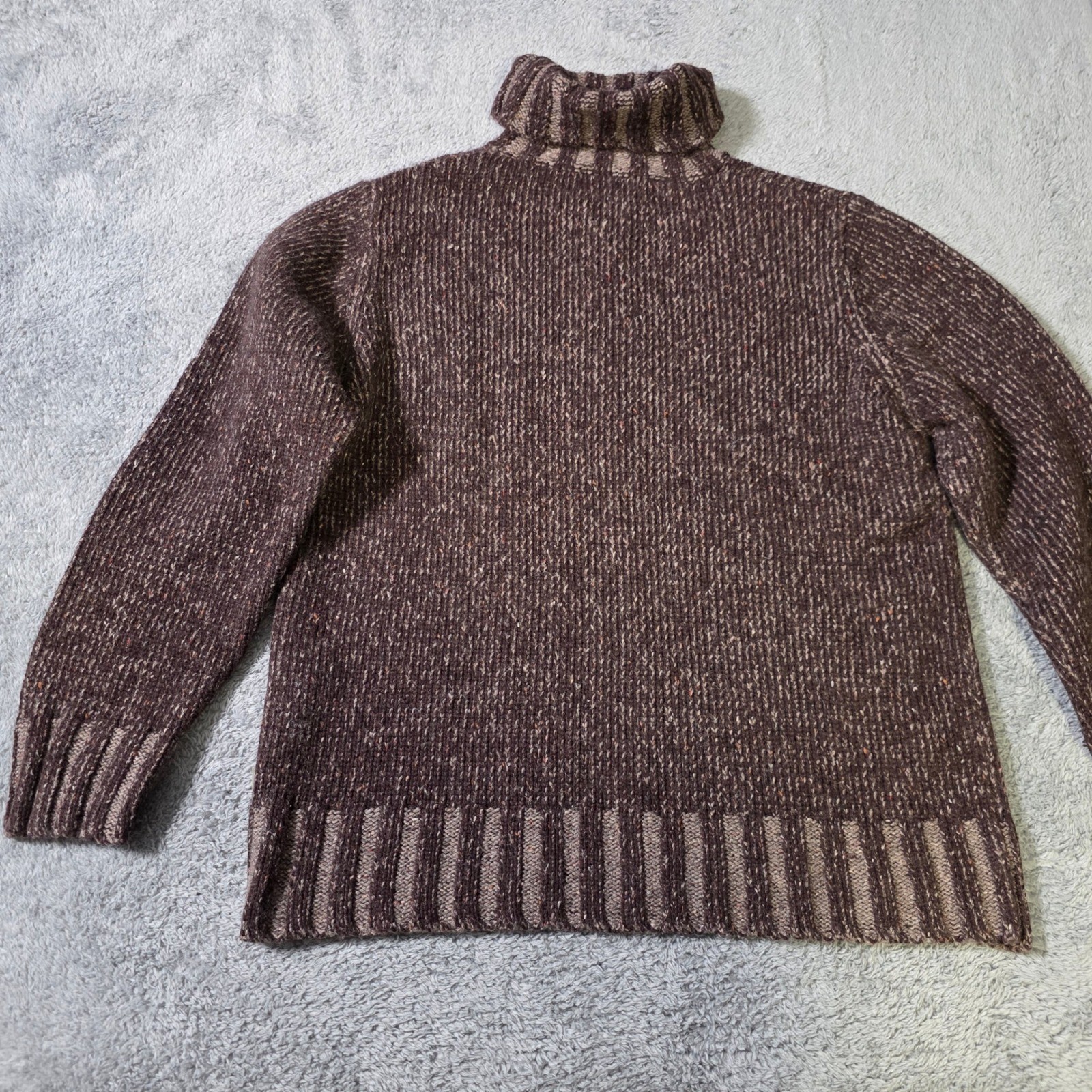 Woolrich Womens L Sweater Hickory Brown Turtleneck Embroidered Pine Tree 13520
