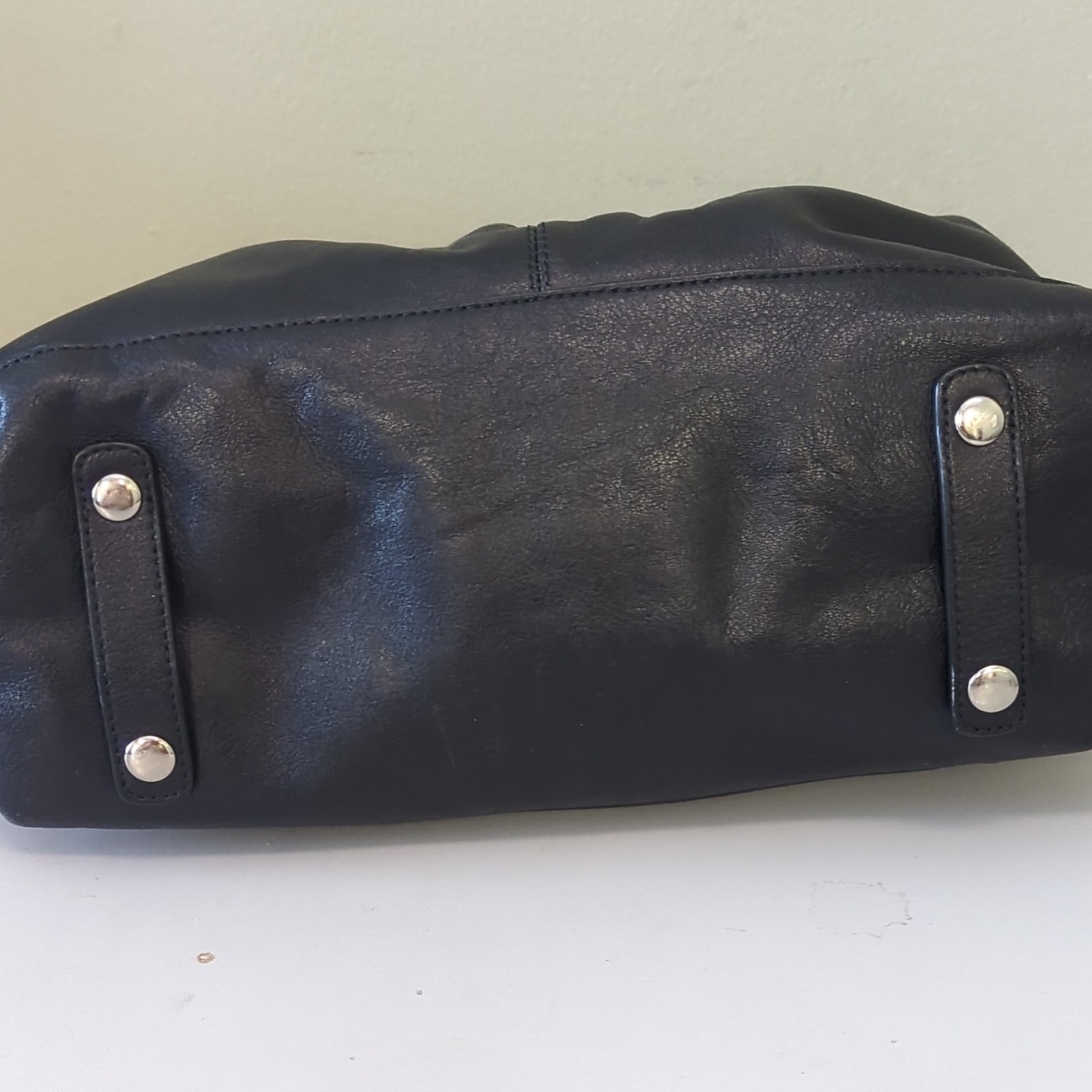 Coach Black Ashley Satchel/Top Handle Bag w/ Detachable Strap, Purple Lining
