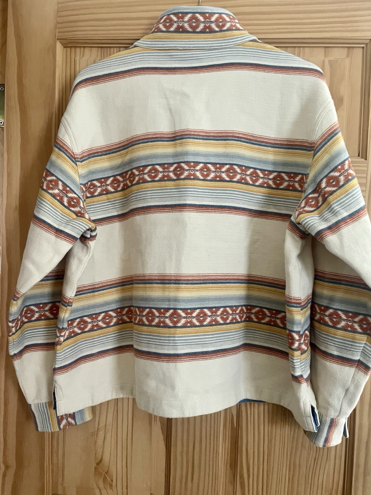 Vtg Pendleton Doublesoft Half Zip Sweater Beige Southwest Aztec Womens Sz L