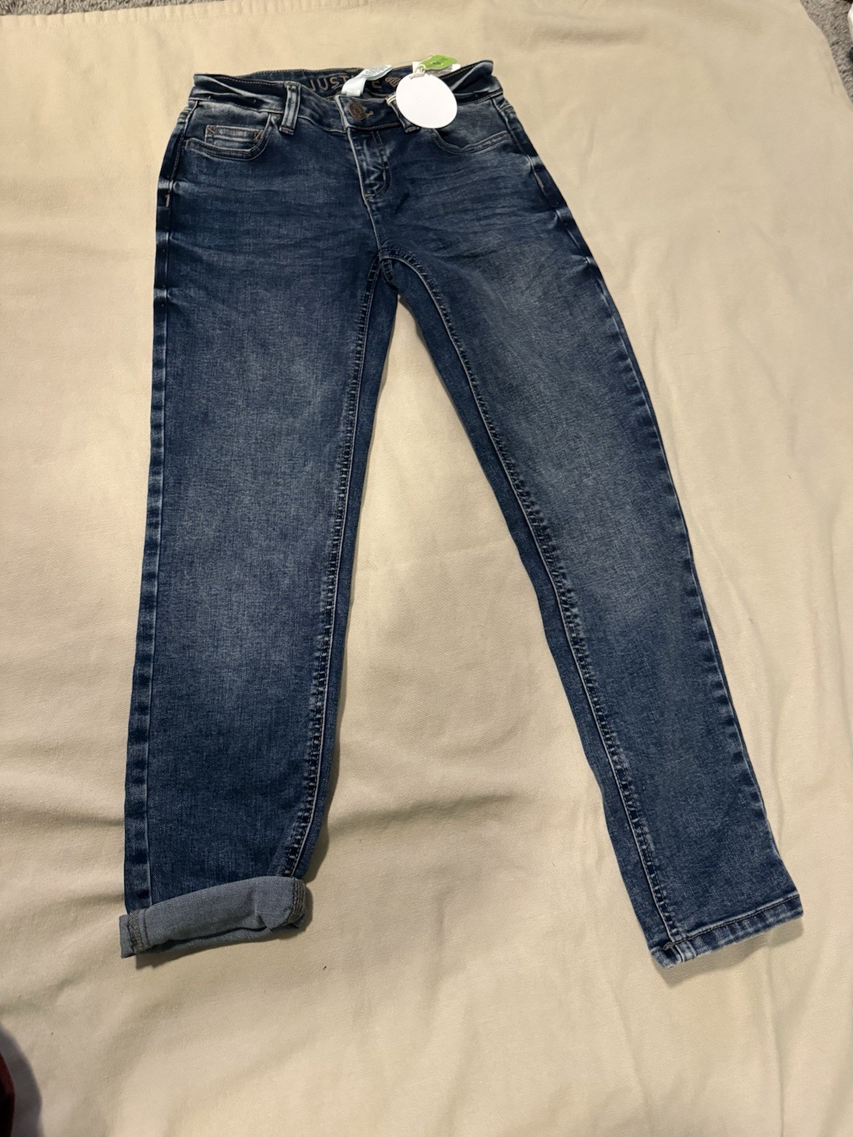Justice NWT Girlfriend Soft Stretchy Blue Jeans Girls Sz 12 Slim
