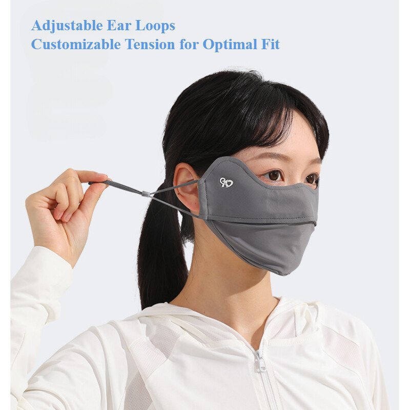 Summer UV Face Cover Mask UPF50+ Nylon Breathable Sun Mask with Eye Protection