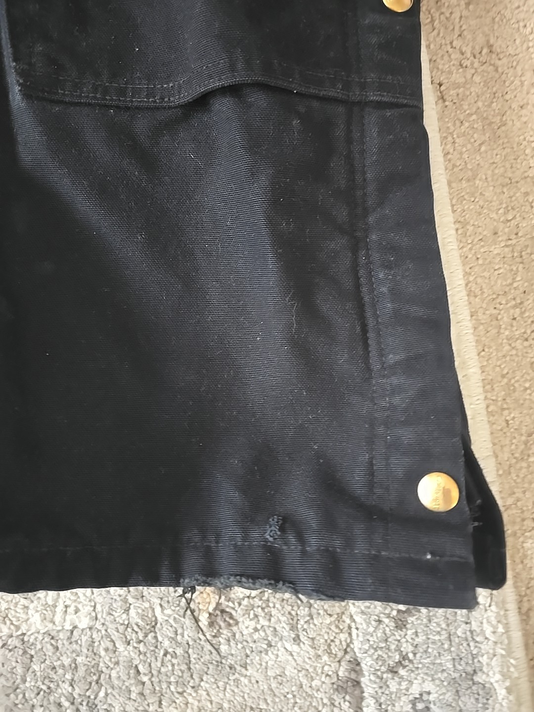 Carhartt Duck Insulated Bib Overall Black Mens Size Medium Short 104393-BLK