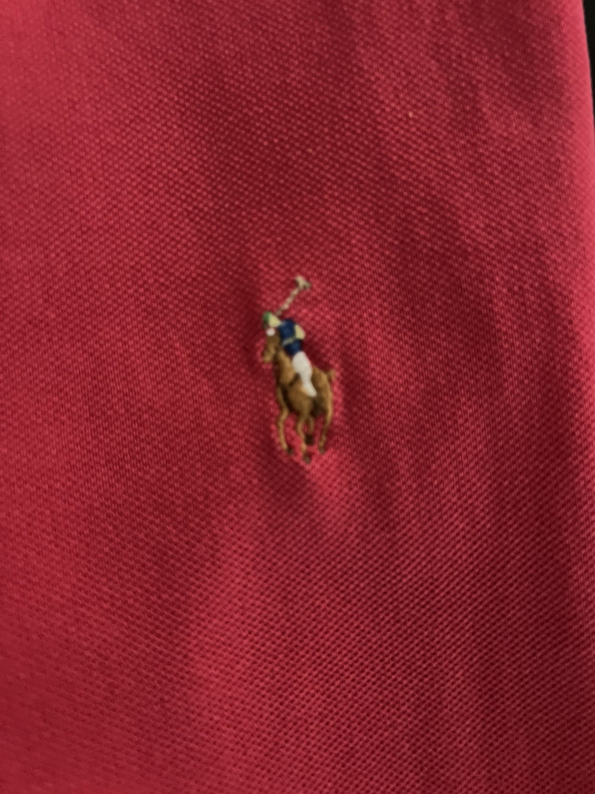 Polo Ralph Lauren soft red short sleeve polo collared shirt size L 100% cotton