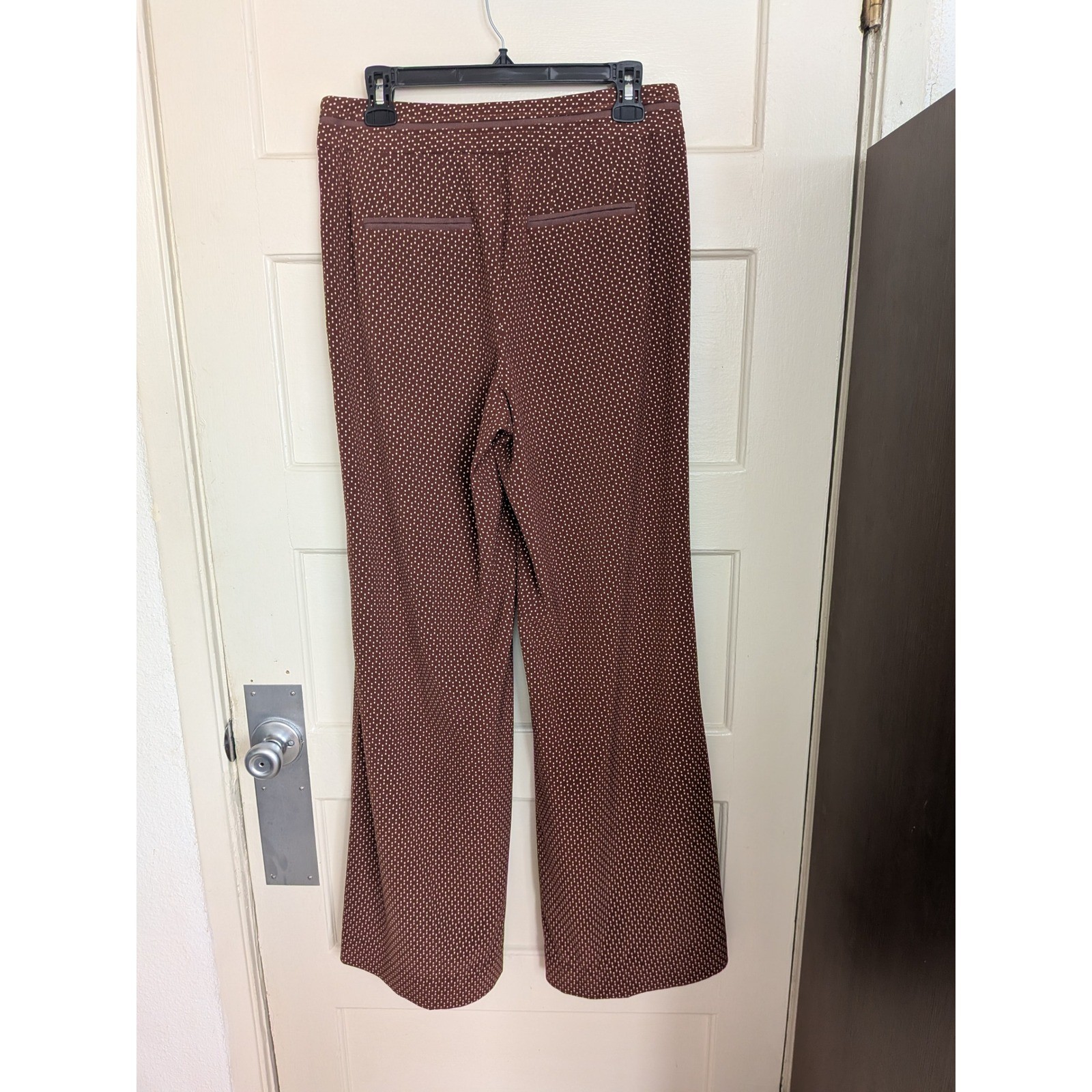 Anthropologie Elevenses The Kingsland Wide Leg Pants Brown Dot Sailor Pants 8