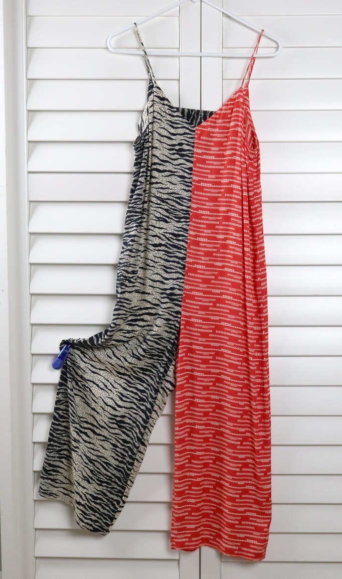 ANTHROPOLOGIE $228 Corey Lynn Calter Two Tone Colorblock Tribal Jumpsuit Size XS