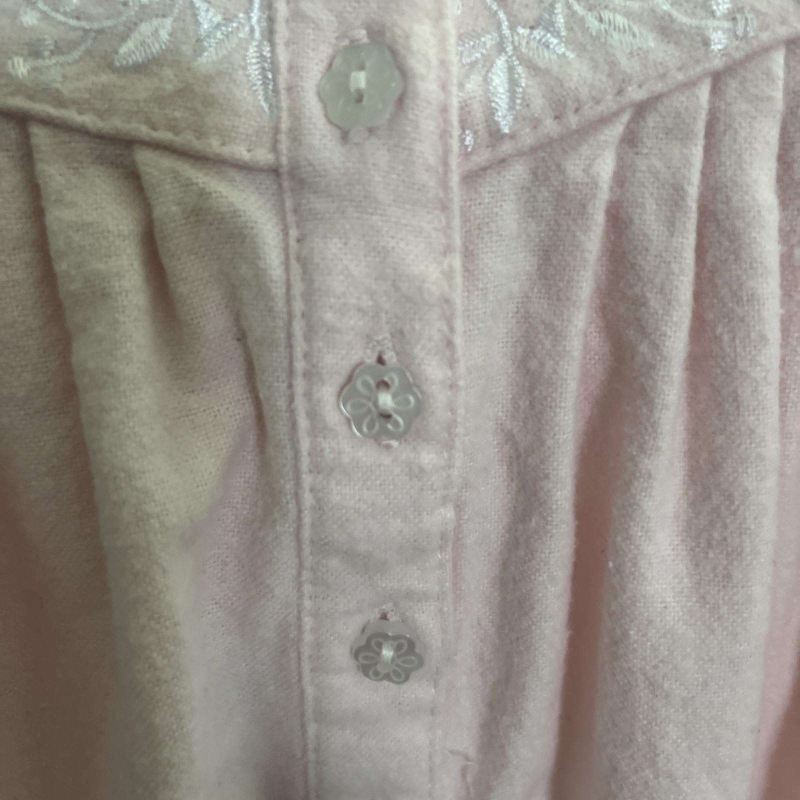 Eileen West Pink 100% Cotton Flannel Long Pink Ballet Nightgown Sz S Cottagecore