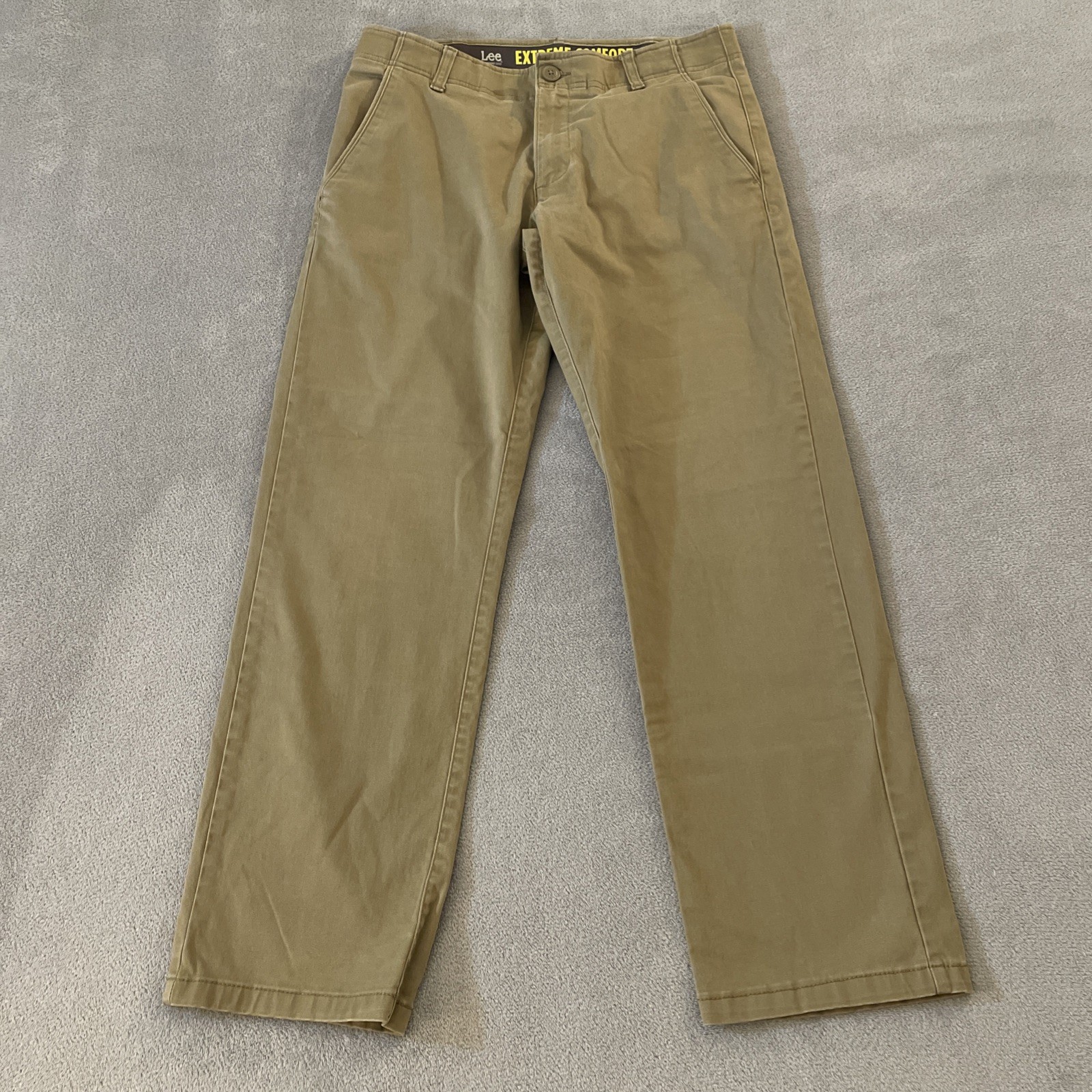 Lee Extreme Motion Pants Men’s 32×30 Beige Brown Cotton Chinos Workwear Stretch