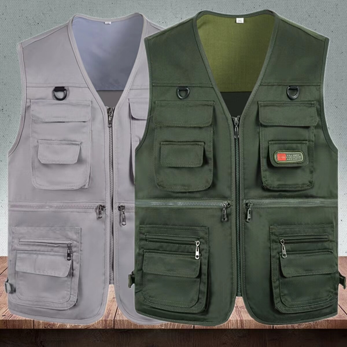 Men Outdoor Vest Multi-pockets Waistcoat Hiking Fishing Sleeveless Jackets
