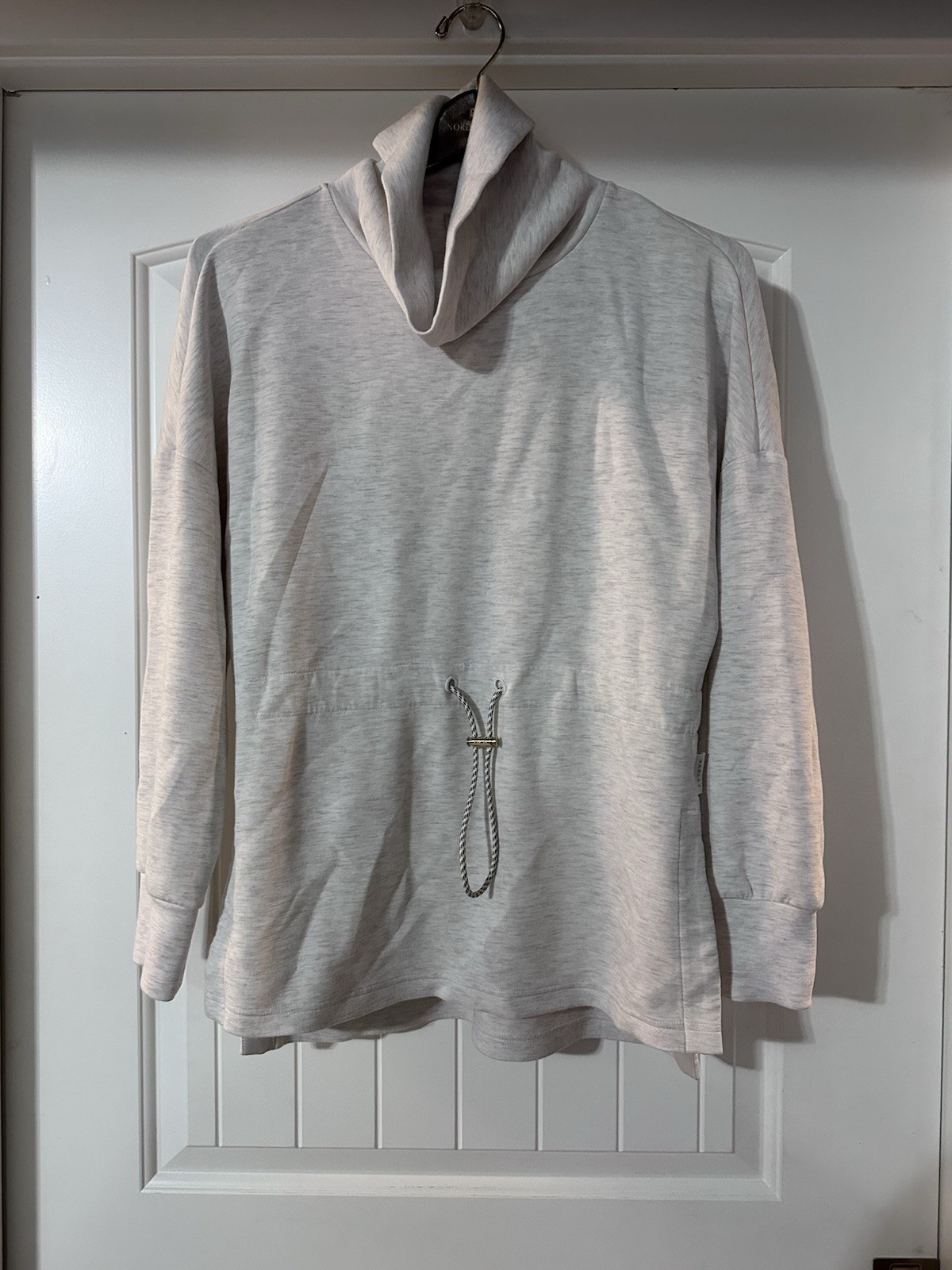 Varley Freya Cinch Waist Sweatshirt Dress Ivory Marl Doublesoft Size Medium