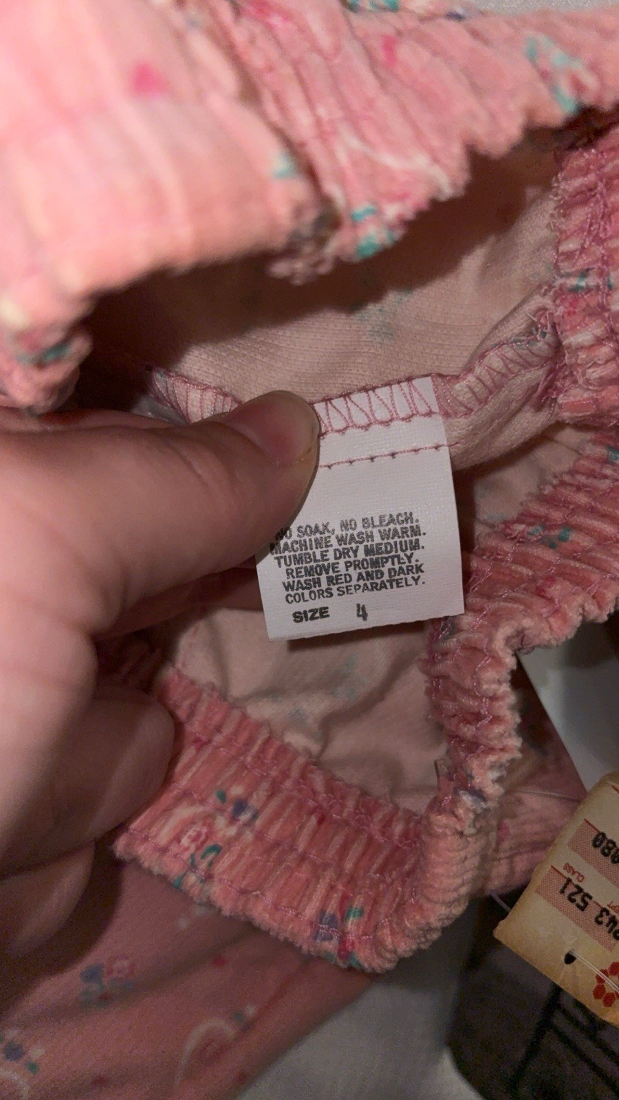 Vintage OshKosh B’Gosh Pink Floral Heart Corduroy Pants New With Tags Size 4