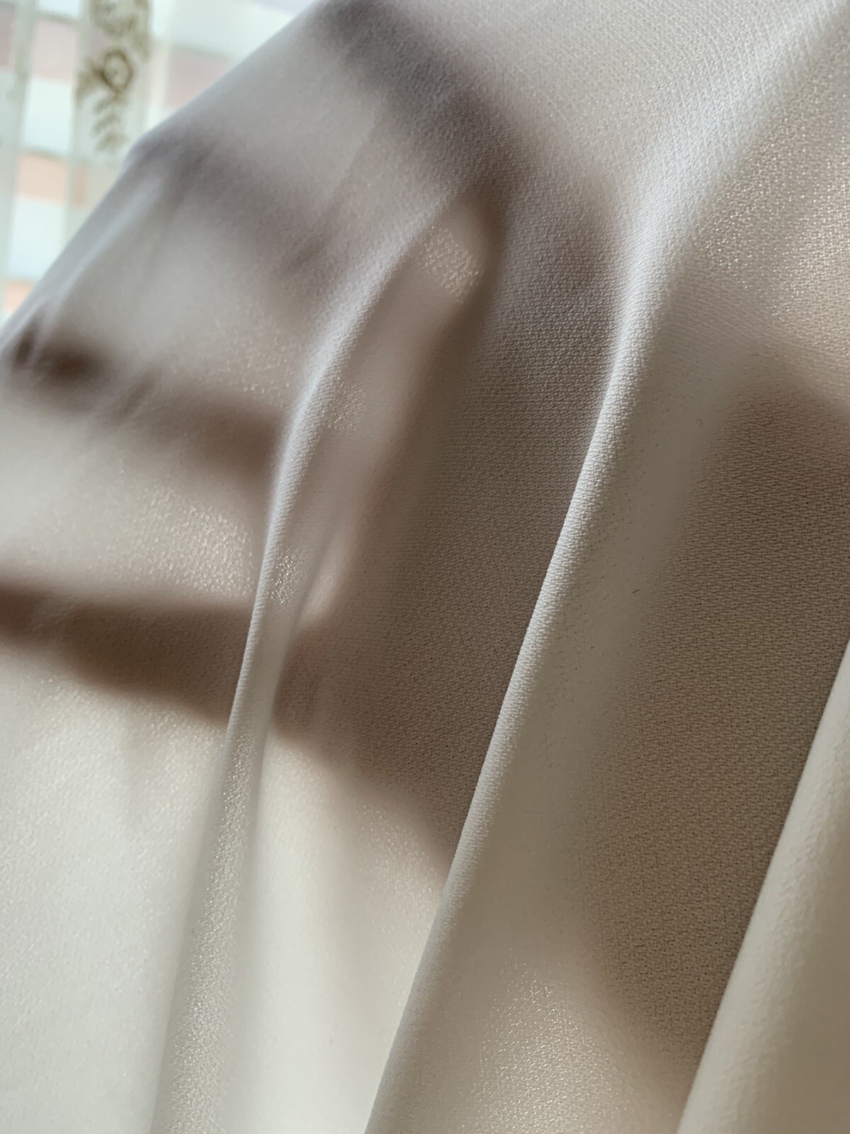 Timeson~ Sheer V Neck White Blouse~Long Sleeved With Roll Up Option~Sz Small NWT