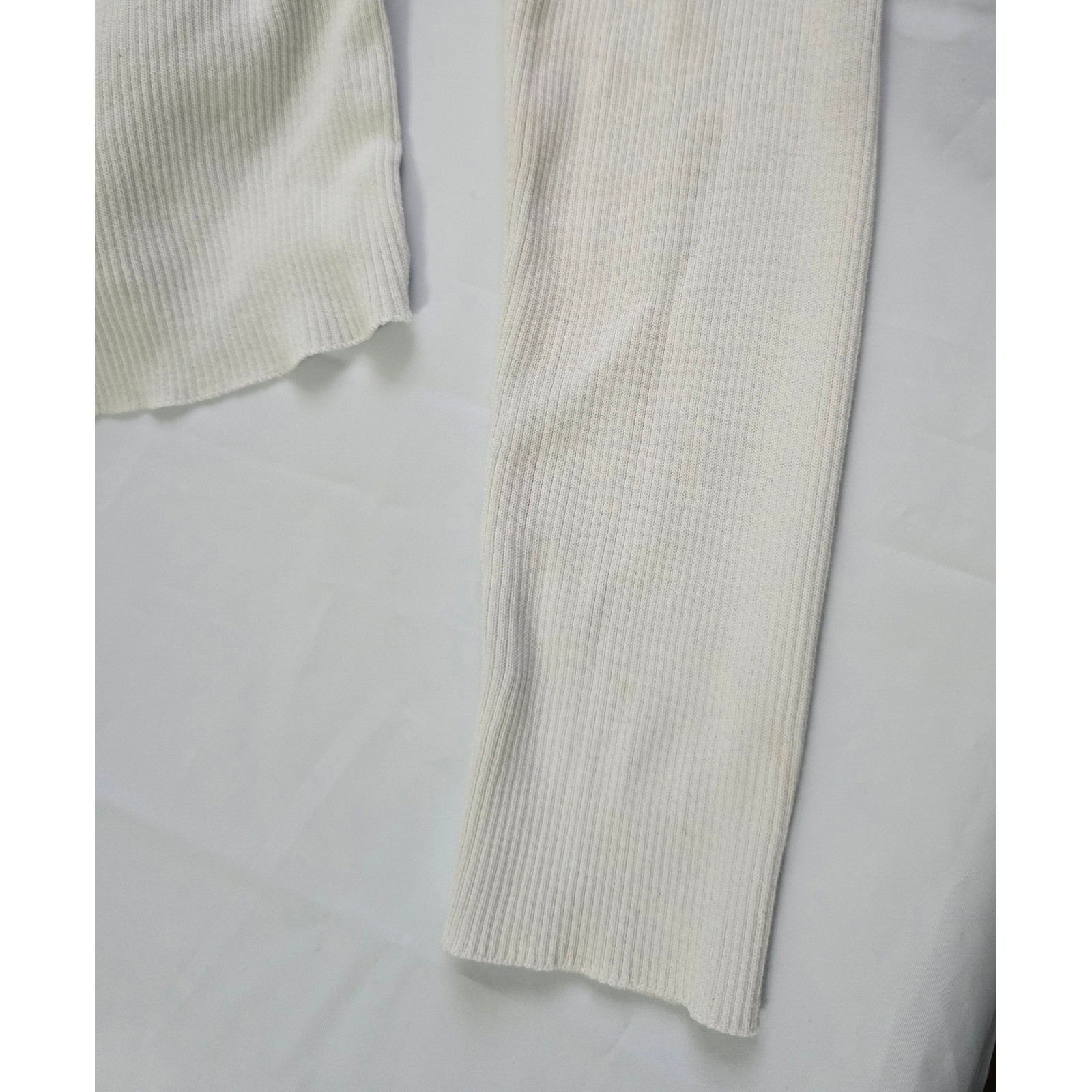 Brunello Cucinelli Cream Mixed Media Hook Eye Front Long S Top Small Cotton&Silk